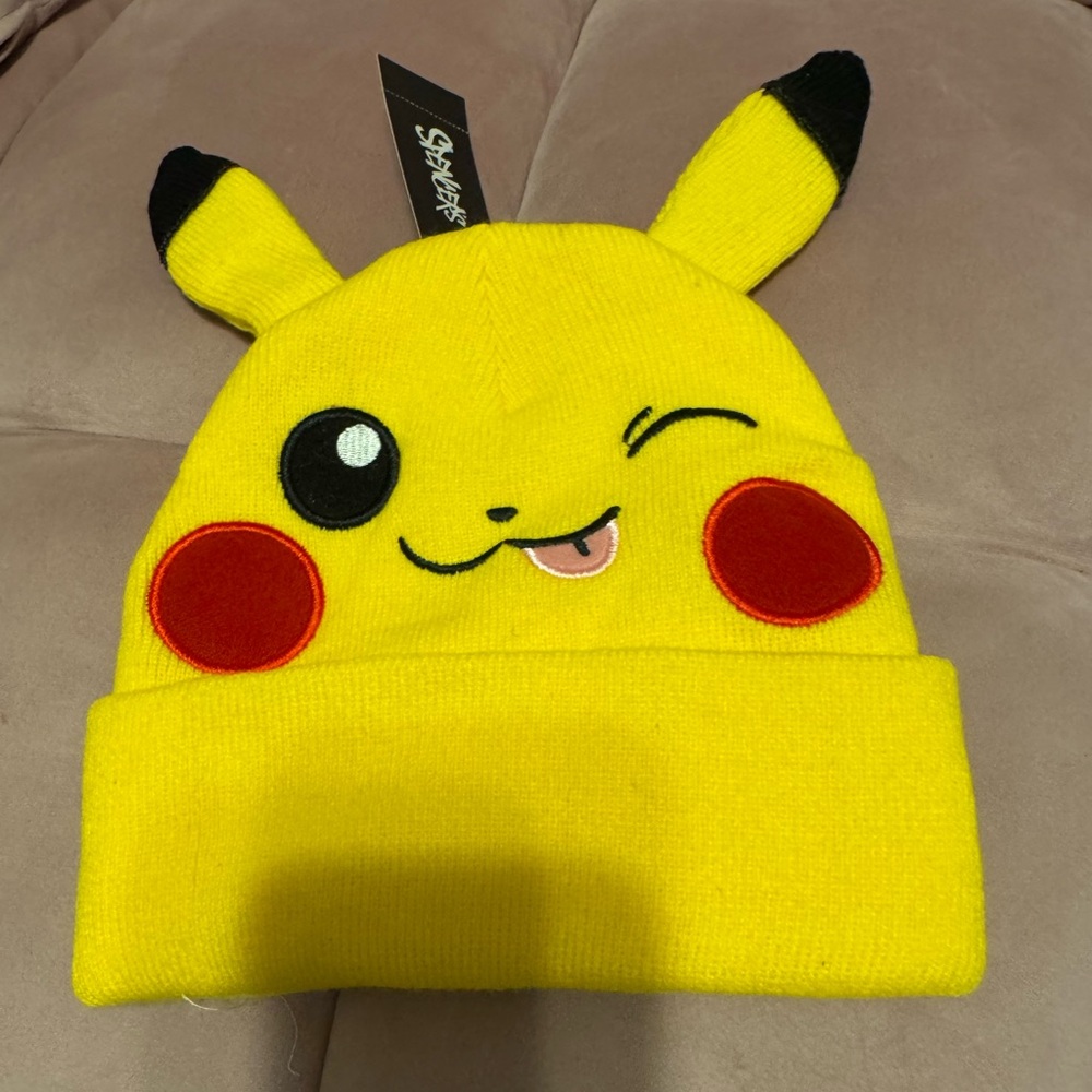 Yellow Pikachu Knit Beanie